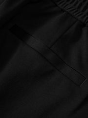 Men's Casual Tapered Black Drape-Fit Trousers