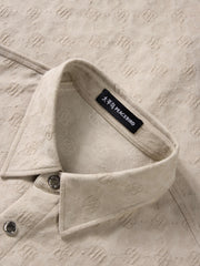 Men's Casual Textured Jacquard Shirt