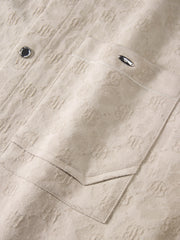 Men's Casual Textured Jacquard Shirt