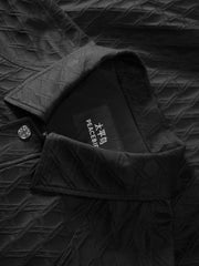 Men's Casual Shadow Jacquard Black Jacket