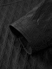 Men's Casual Shadow Jacquard Black Jacket