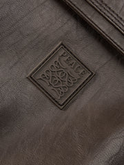 Men's Barn-Style Distressed PU Leather Lapel Jacket