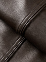Men's Barn-Style Distressed PU Leather Lapel Jacket
