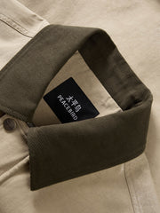 Men's Barn-Style Contrast-Collar Utility Jacket