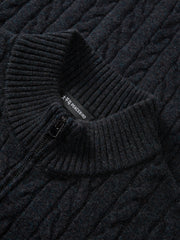Men's Old Money Style 100% Wool Ribbed Knit Top