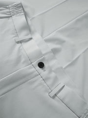 Men's Gray Textured Straight-Leg Pants