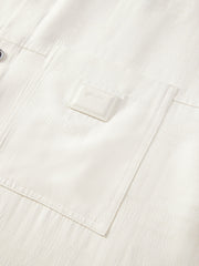 Men's Casual Solid Short-Sleeve Outerwear Shirt