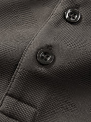 Men's Casual Textured Jacquard Polo Shirt