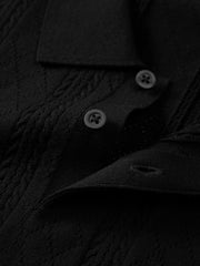 Men's Old Money Style 3D Cable-Knit Polo Shirt