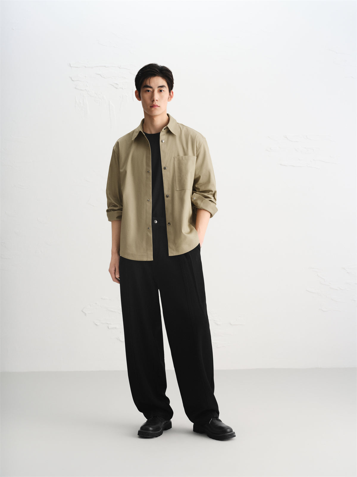 Men's Solid Oversized Shirt