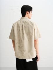 Men's Geometric Jacquard Short-Sleeve Shirt