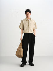 Men's Geometric Jacquard Short-Sleeve Shirt