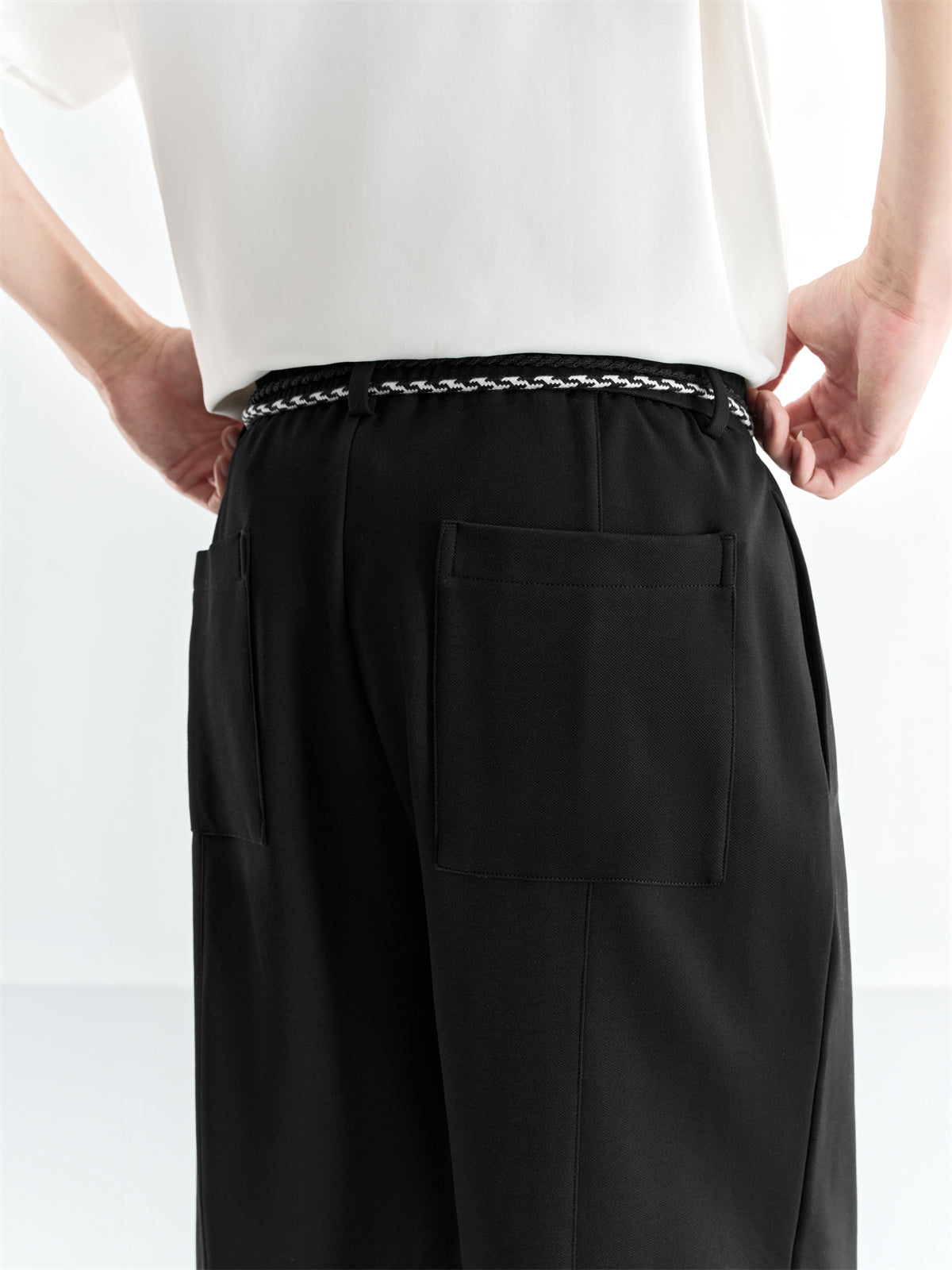 Men's Detachable Drawstring Straight-Leg Pants