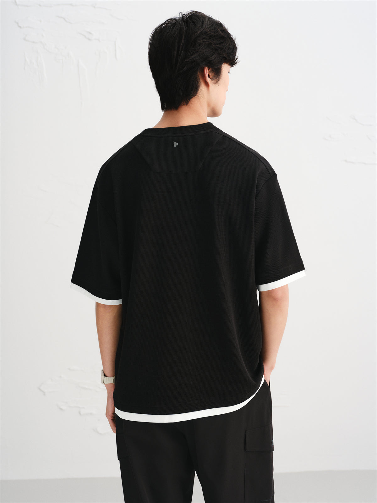 Men's Colorblock Antibacterial Waffle T-Shirt