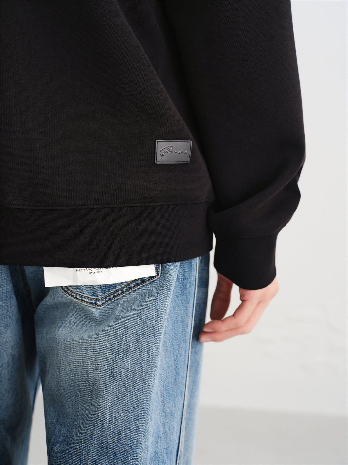 Men's Basic Embroidered Pullover Sweatshirt