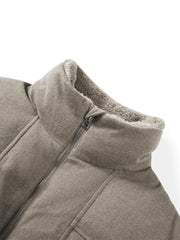 Men's Short Puffer Jacket with Faux Fur Collar