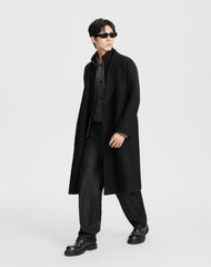 Men's Black Drawstring Elastic-Waist Jeans