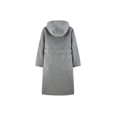 Women's Belted Double-Faced Wool Coat with Alpaca