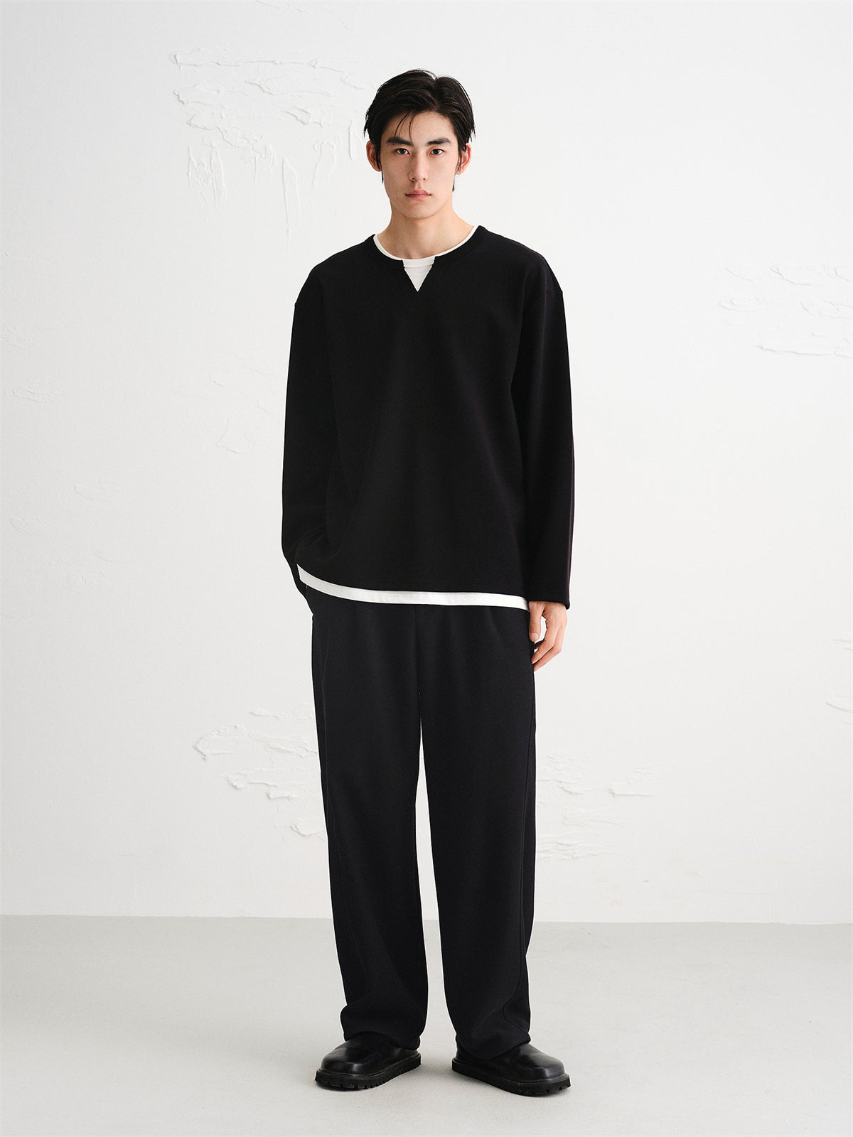 Men's Textured Wide-Leg Sweatpants