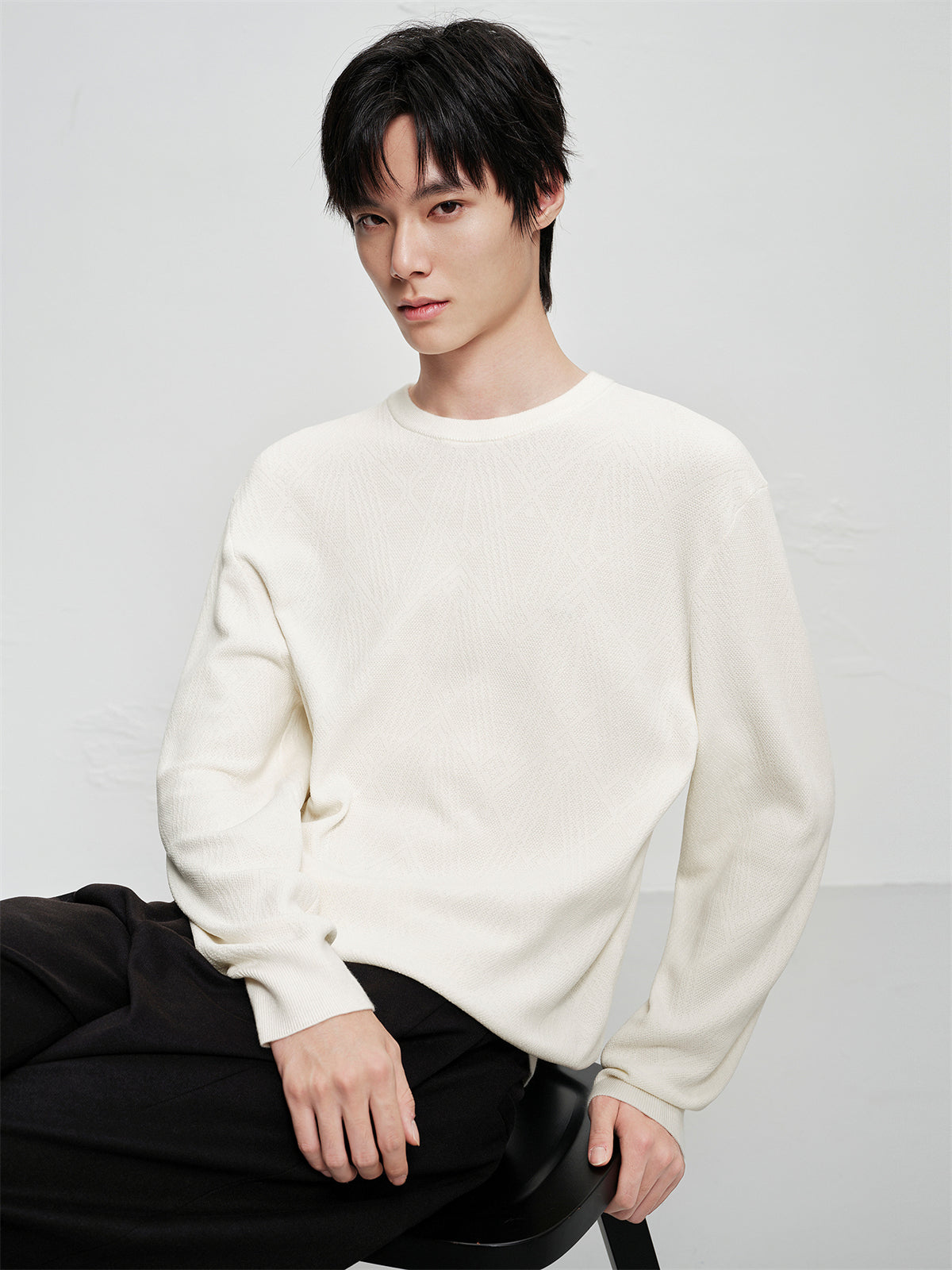 Men's Basic Chenille Textured Knit Sweater