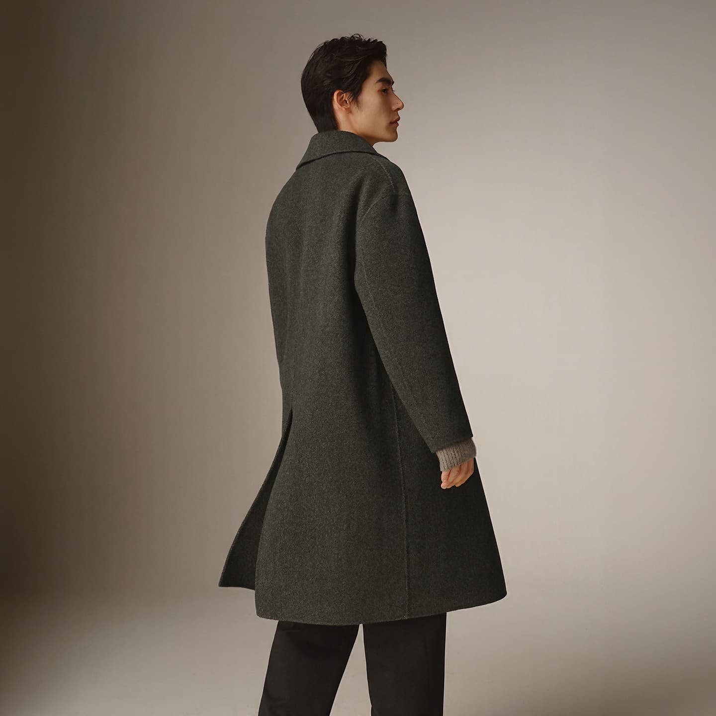 Men's Double-Breasted Alpaca Blend Coat
