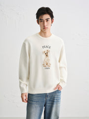 Men's Relaxed Fit Textured Jacquard Sweater