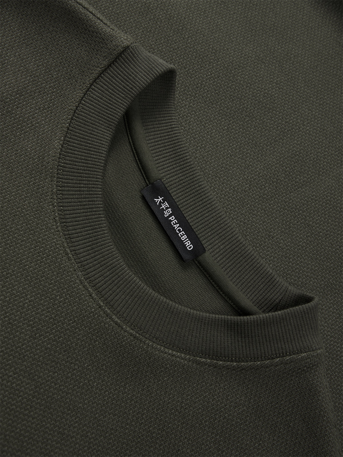 Men's Dark Green Heavyweight Dog Embroidery Sweatshirt