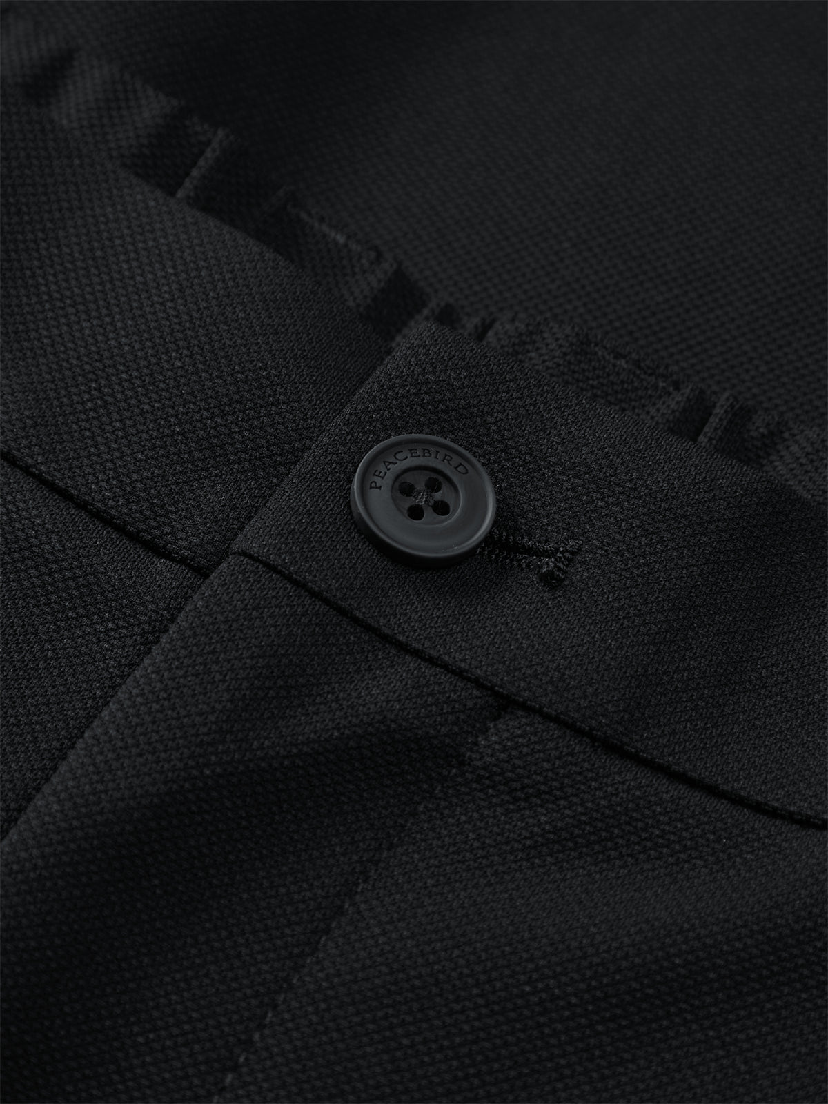 Men's Black Suit Pants in 3D Jacquard