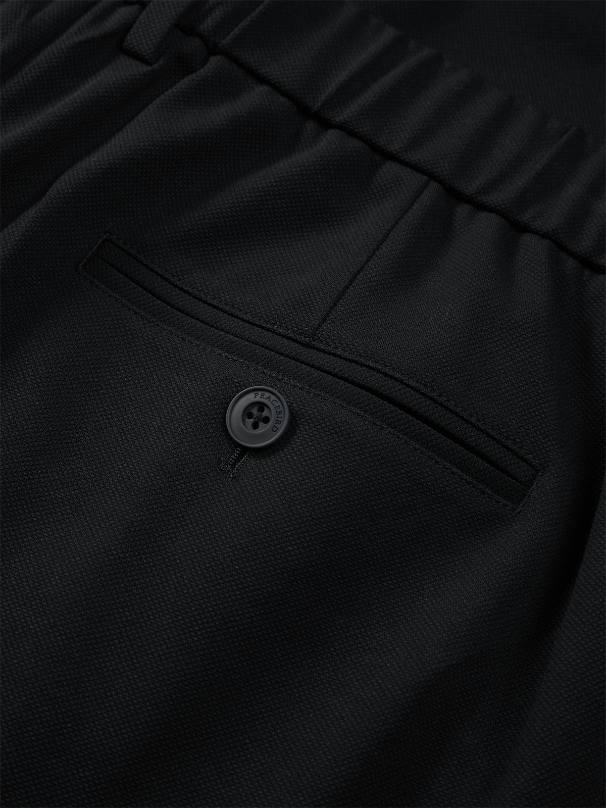 Men's Black Suit Pants in 3D Jacquard