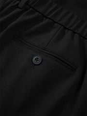 Men's Black Suit Pants in 3D Jacquard