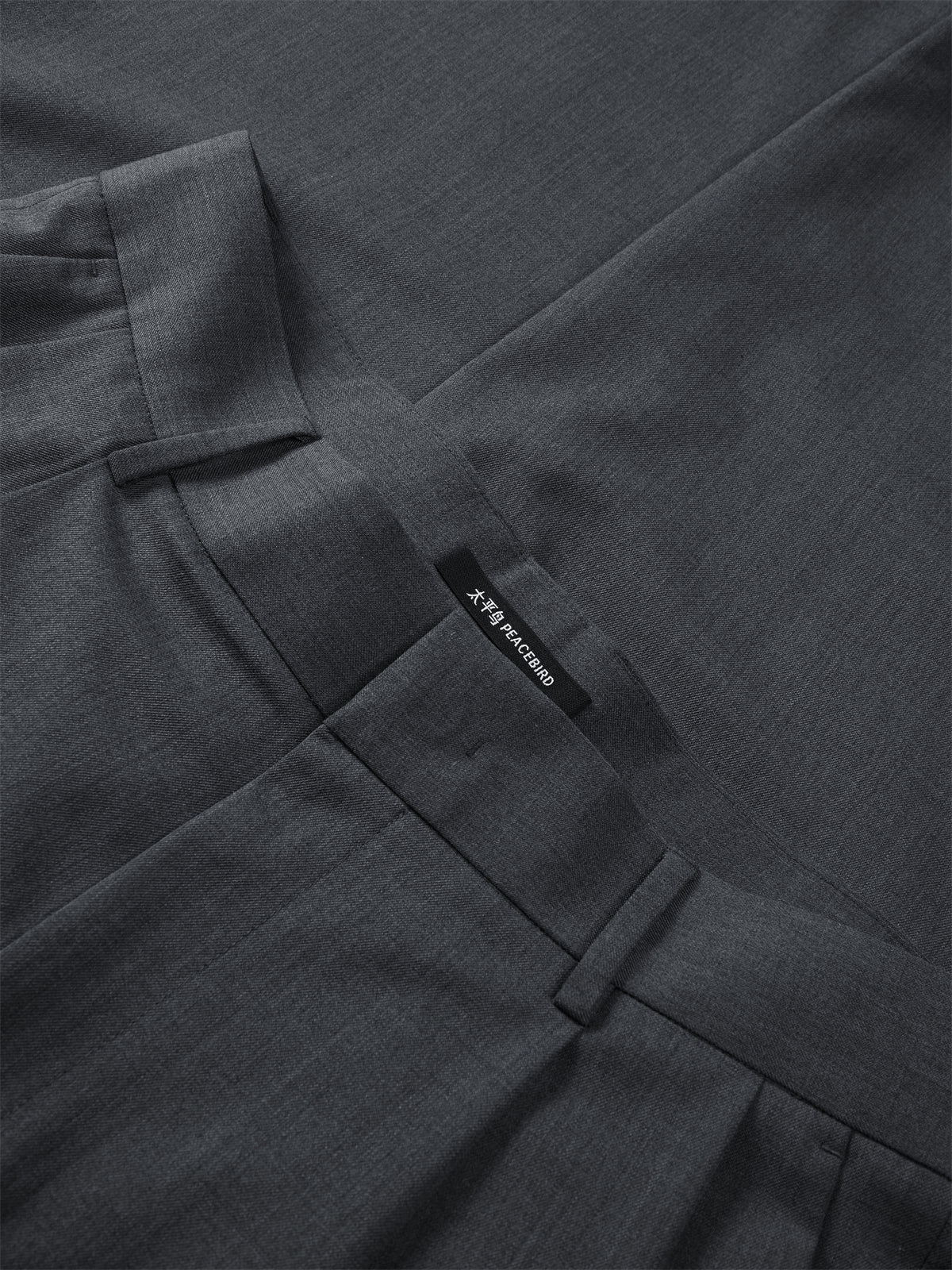 Men's Grey Relaxed Tapered Suit Pants