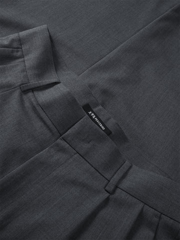 Peacebird Men *US Final Sale* Men's Grey Relaxed Tapered Suit Pants
