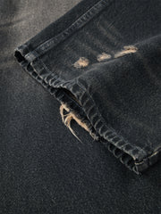 Men's Vintage Distressed Ripped Wide-Leg Cotton Jeans