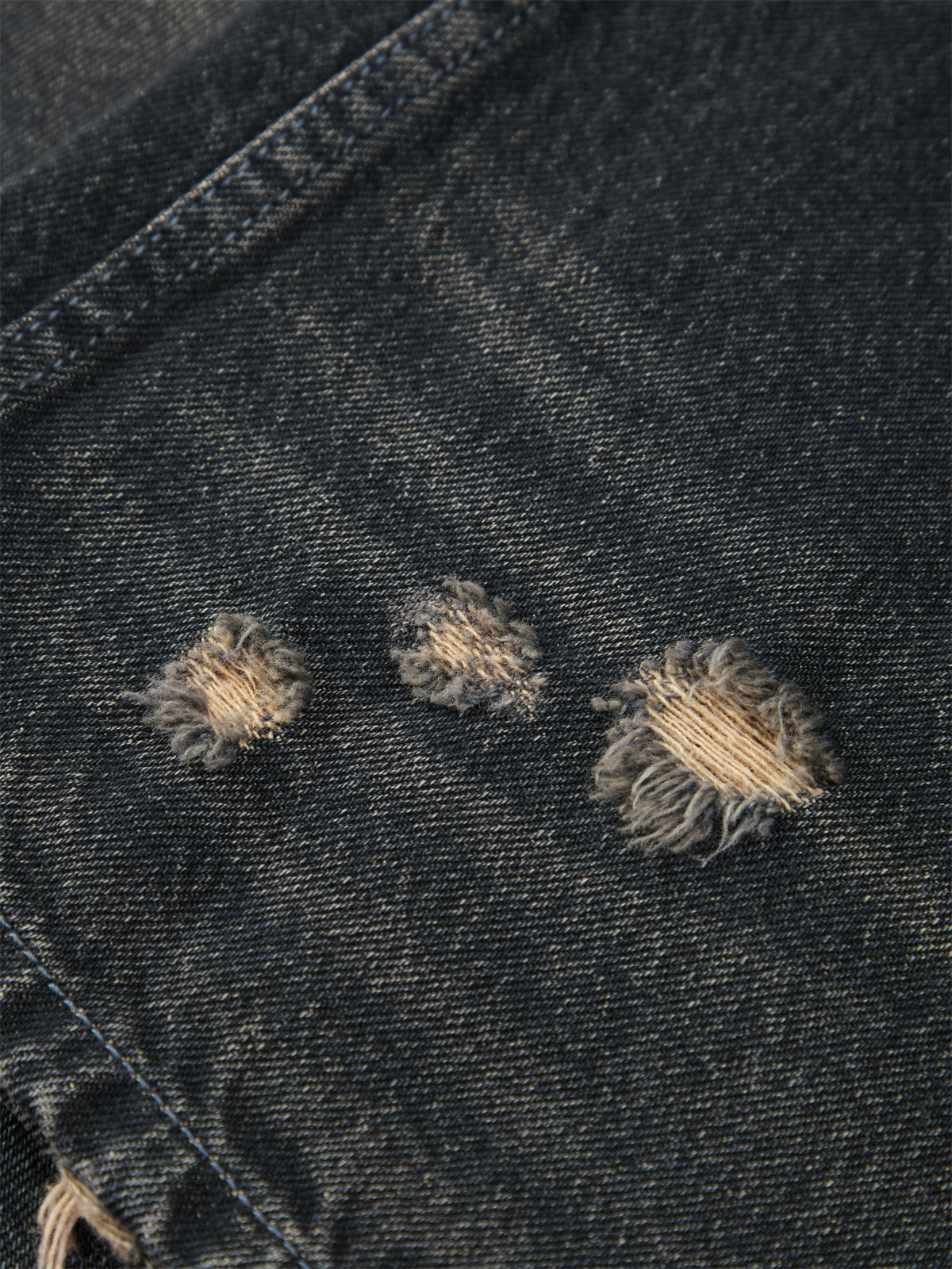 Men's Vintage Distressed Ripped Wide-Leg Cotton Jeans