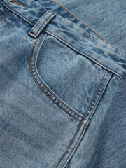 Men's Street-Style Washed Wide-Leg Jeans