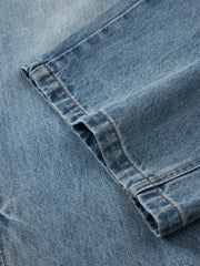 Men's Street-Style Washed Wide-Leg Jeans