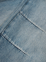 Men's Pleated Straight-Leg Wide Jeans