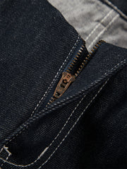 Men's Cotton Straight-Leg Jeans with Contrast Topstitching