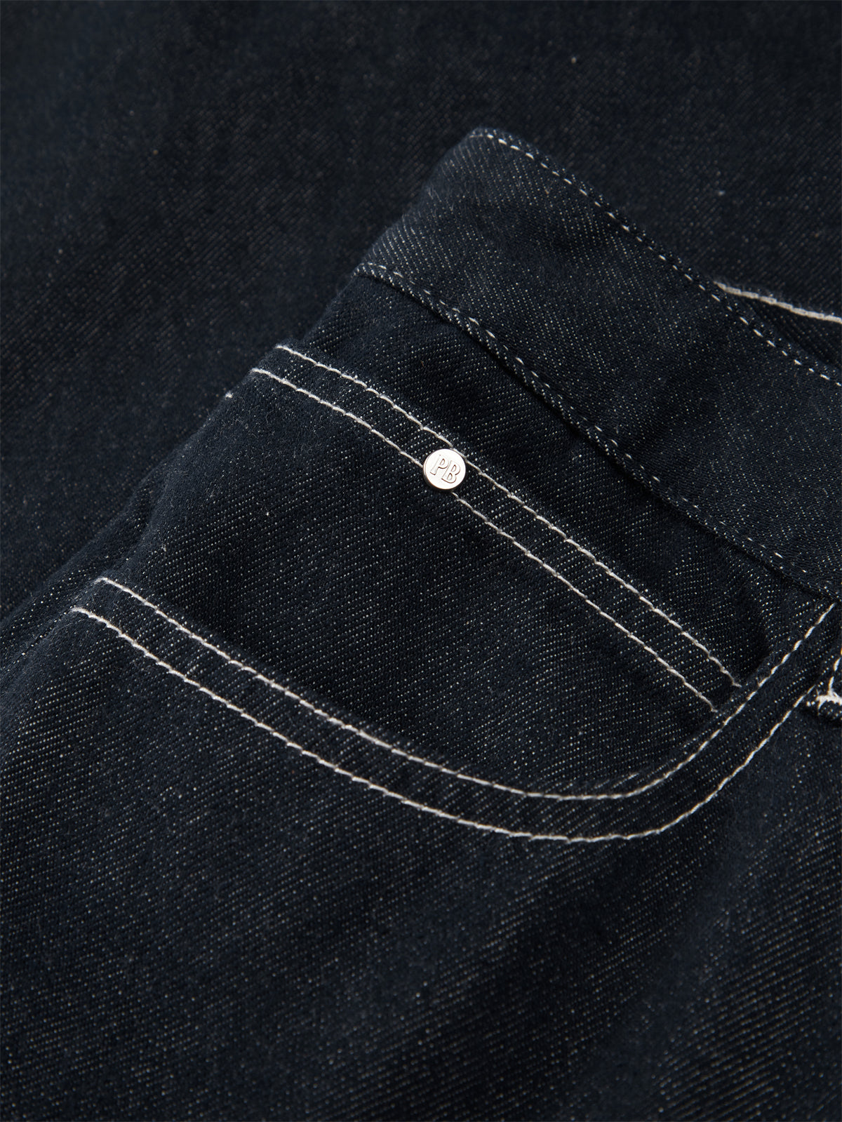 Men's Cotton Straight-Leg Jeans with Contrast Topstitching
