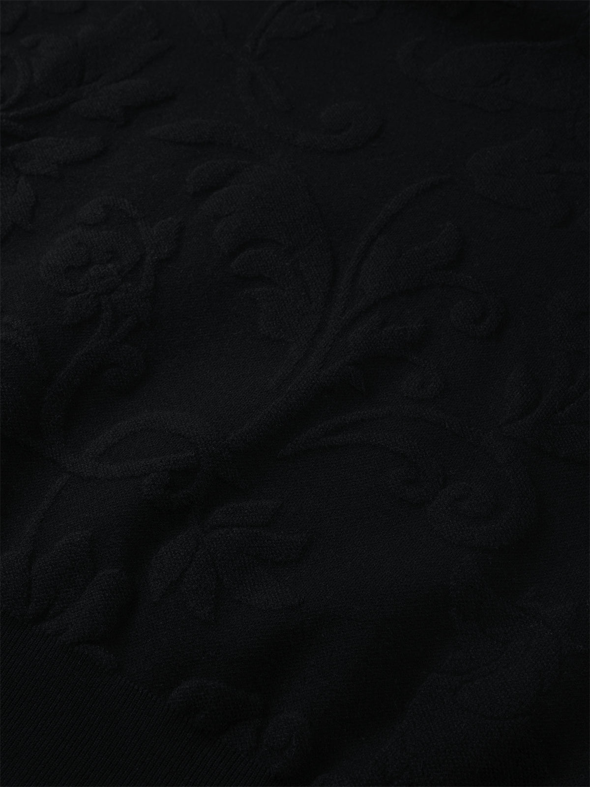 Men's Black Jacquard Textured Knit Sweater