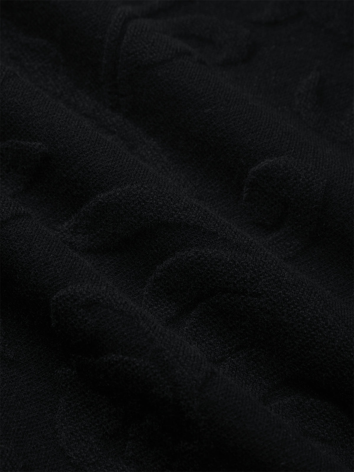 Men's Black Jacquard Textured Knit Sweater