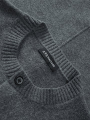 Men's Brushed Knit Cardigan with Dog Embroidery