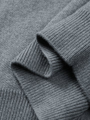 Men's Solid Color Polo-Collar Sweater