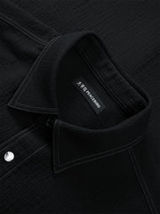 Men's Houndstooth Shirt with Contrast Topstitching