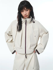 Women's Boxy Cropped Outdoor Hooded Jacket