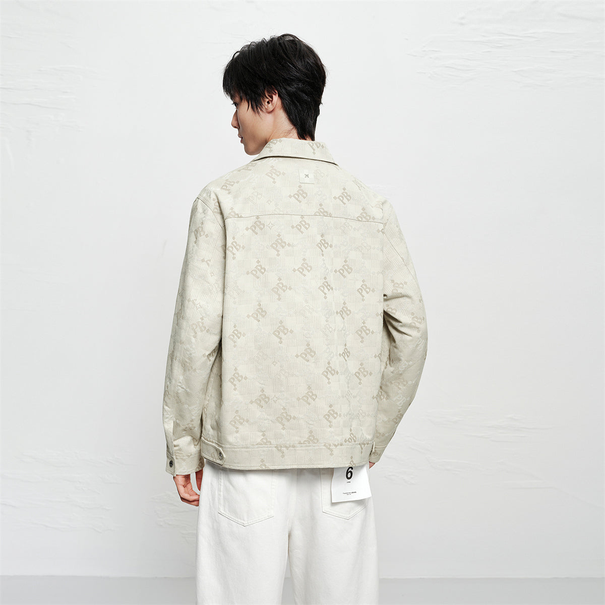 Men's Allover Letter Jacquard Jacket