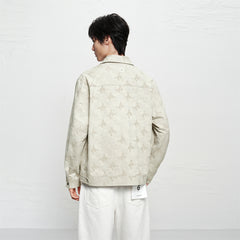 Men's Allover Letter Jacquard Jacket