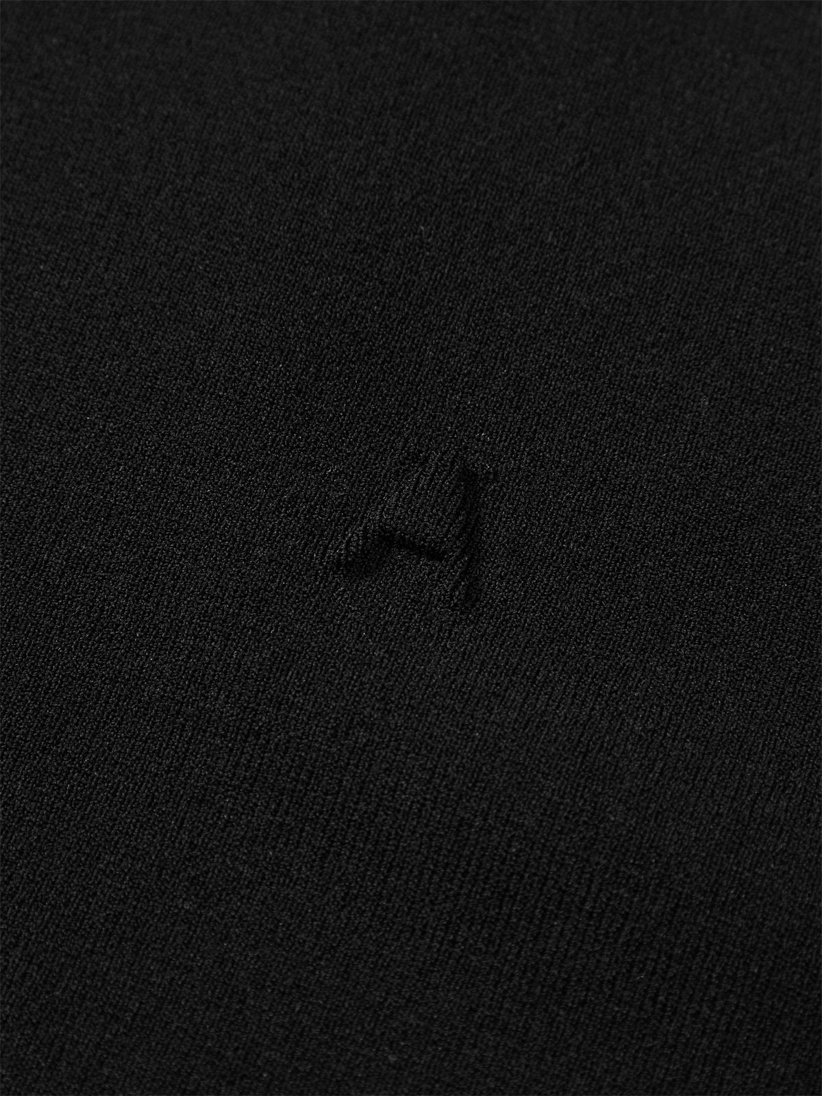 Men's Solid Knit Pullover with Logo Patch and Polo Collar