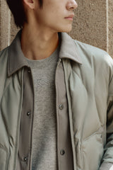 Men's Layered-Look Corduroy-Panel Down Jacket