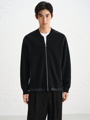 Men's Mixed-Fabric Panel Knit Cardigan